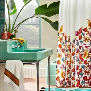 NWT Natalia Bird Shower Curtain White -‎ OPALHOUSE designed with Jungalow
